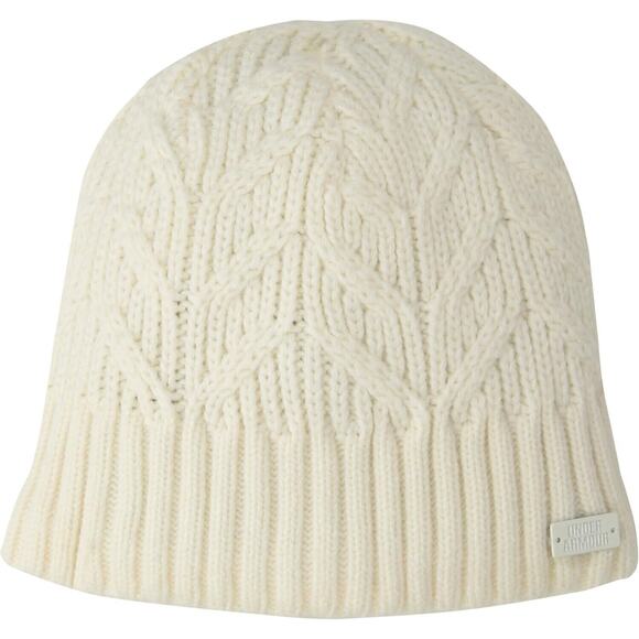 Under Armour Women’s UA Around Town Beanie Knit Cream Fleece Lined Warm OSFM - Picture 1 of 13